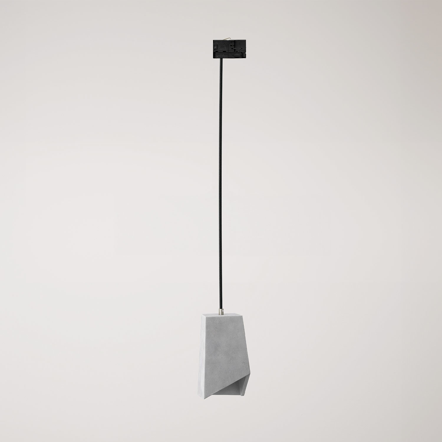 Pendant lamp for tracks with Prisma concrete lampshade