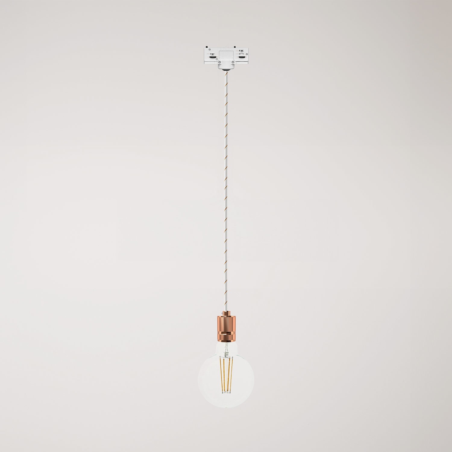 Suspension lamp with knurled aluminium lamp holder for tracks