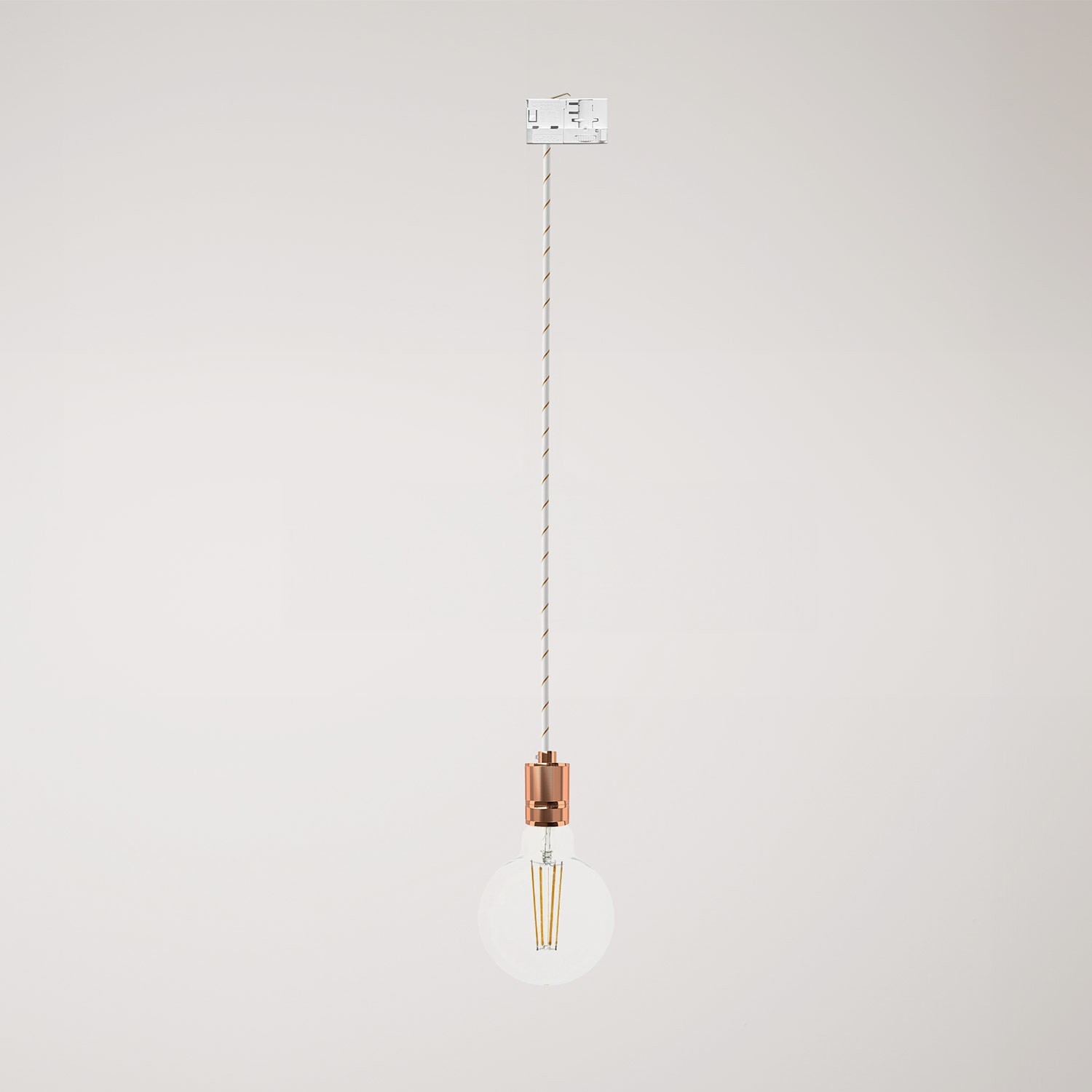 Suspension lamp with knurled aluminium lamp holder for tracks