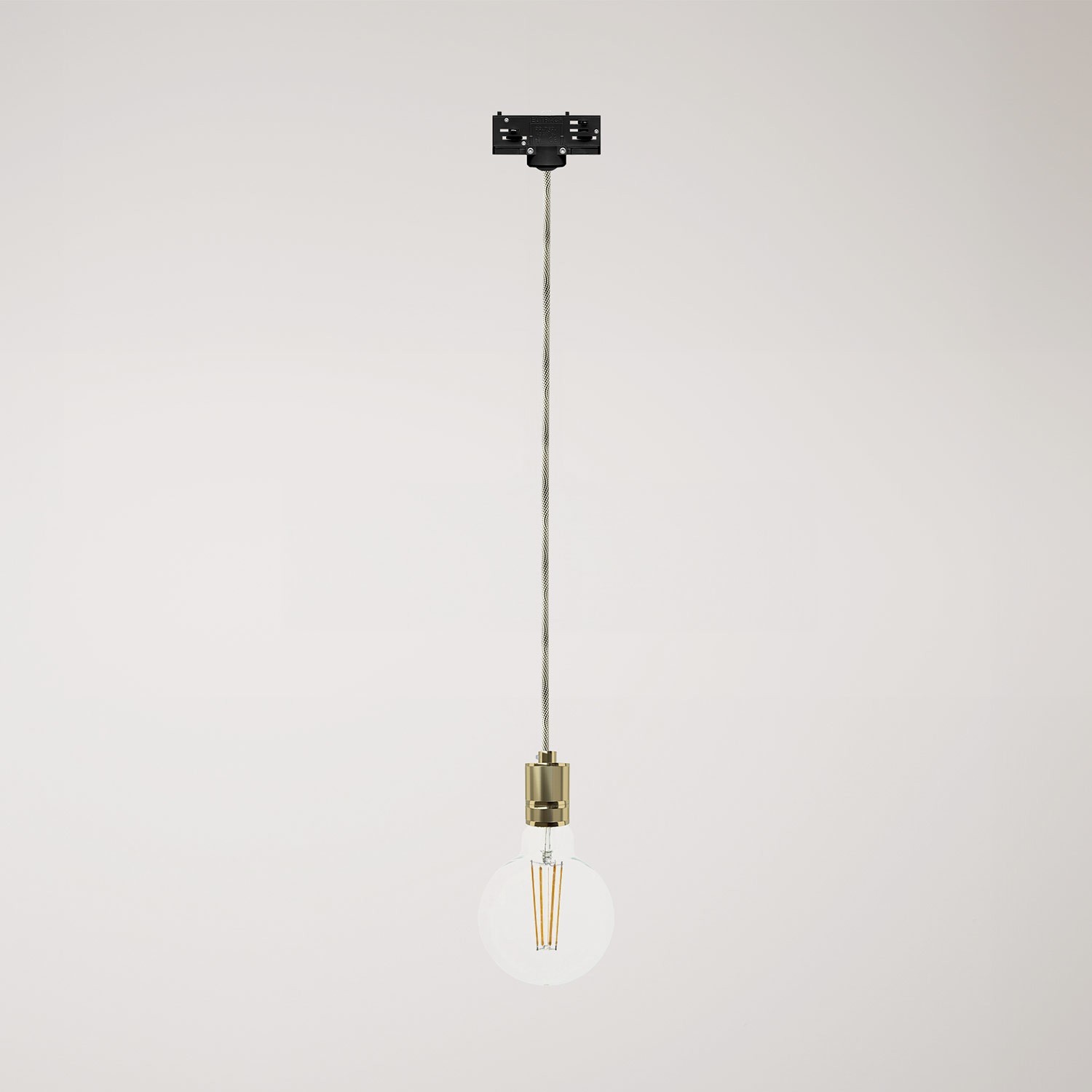 Suspension lamp with knurled aluminium lamp holder for tracks