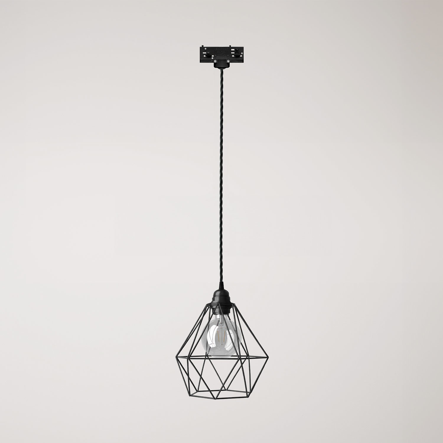 Diamond cage pendant lamp for tracks