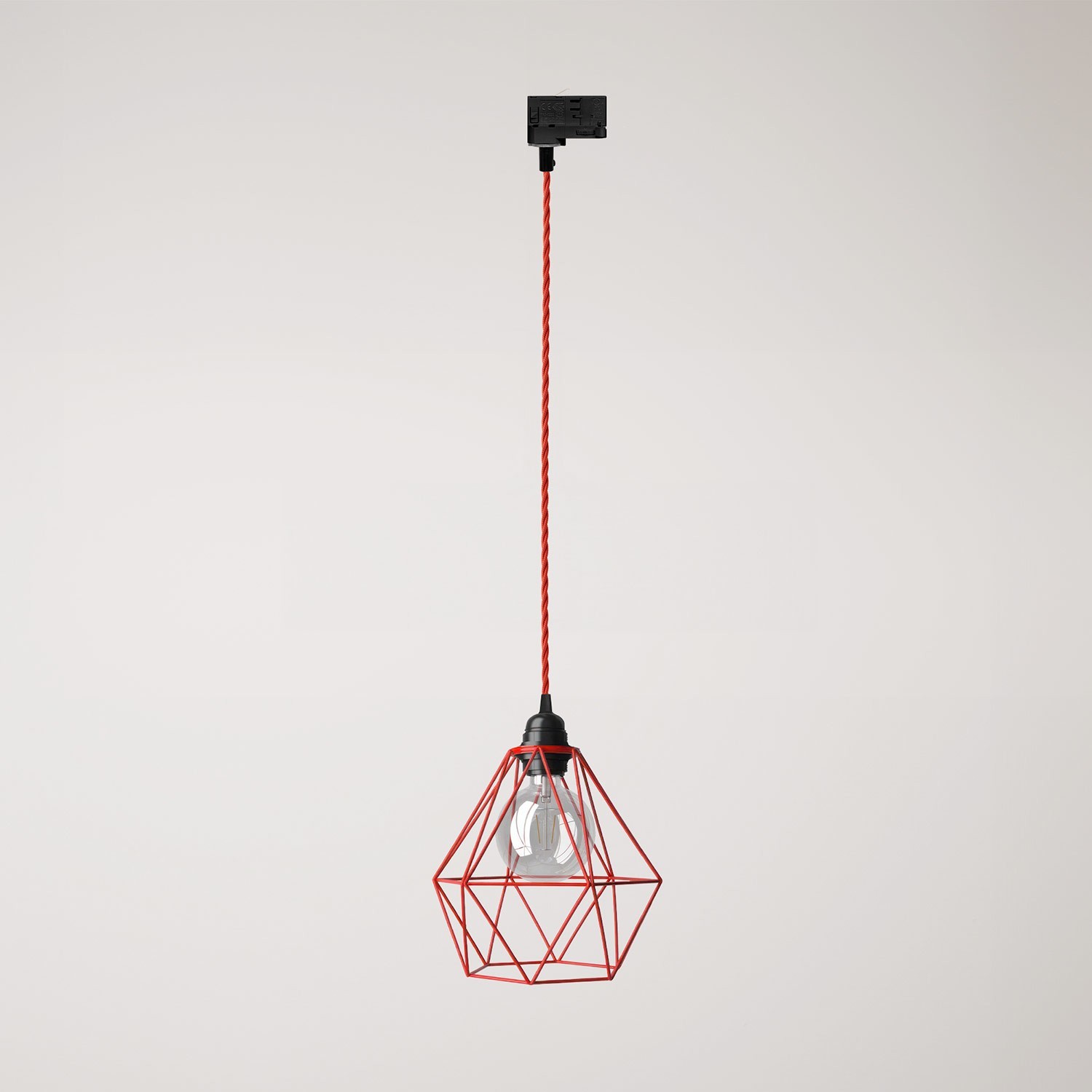 Diamond cage pendant lamp for tracks