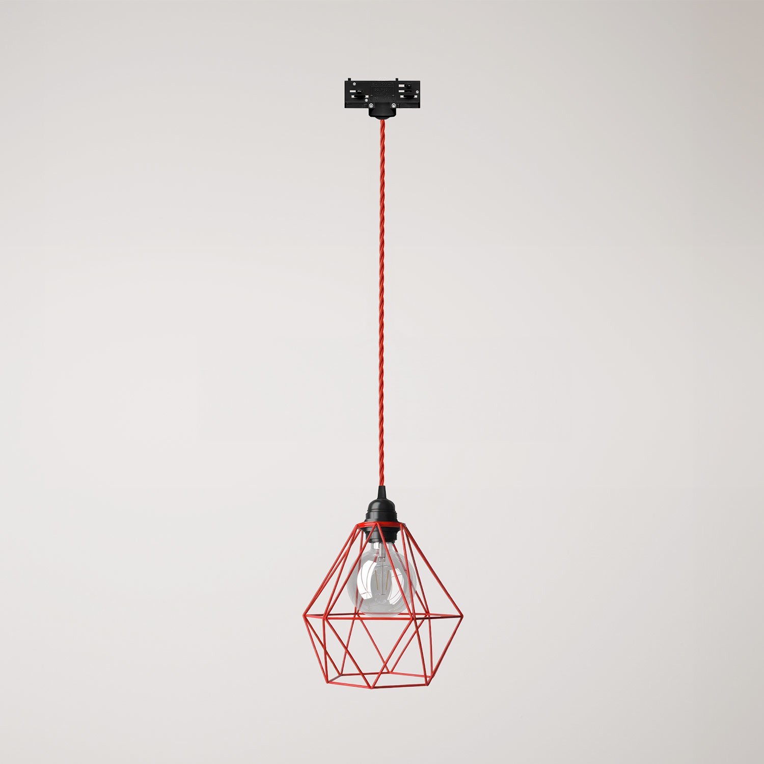 Diamond cage pendant lamp for tracks