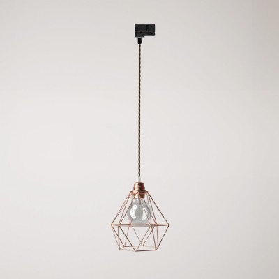 Diamond cage pendant lamp for tracks