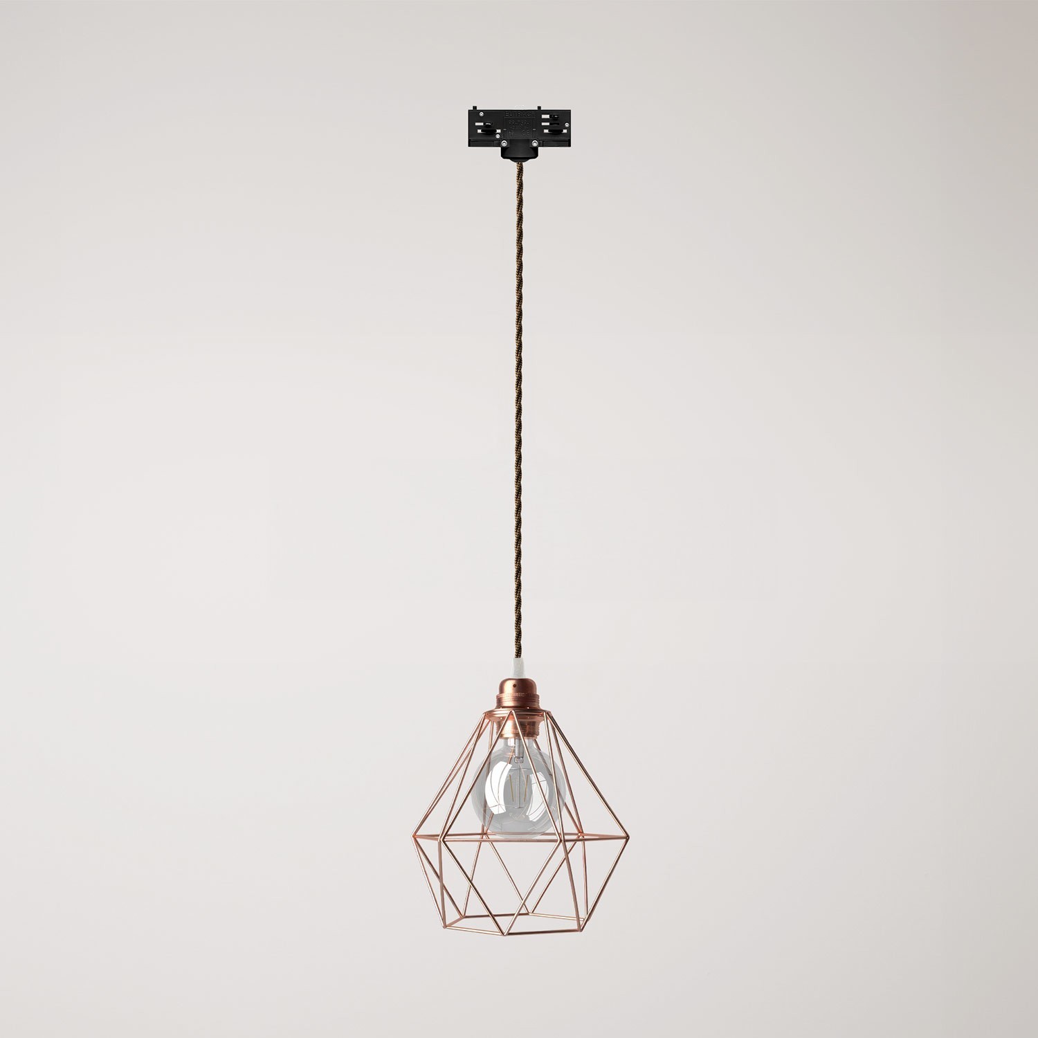 Diamond cage pendant lamp for tracks