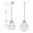 Diamond cage pendant lamp for tracks