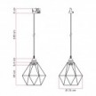 Diamond cage pendant lamp for tracks