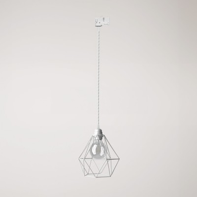 Diamond cage pendant lamp for tracks