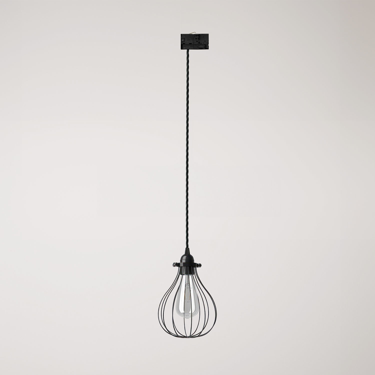 Suspension with Drop cage lampshade for tracks