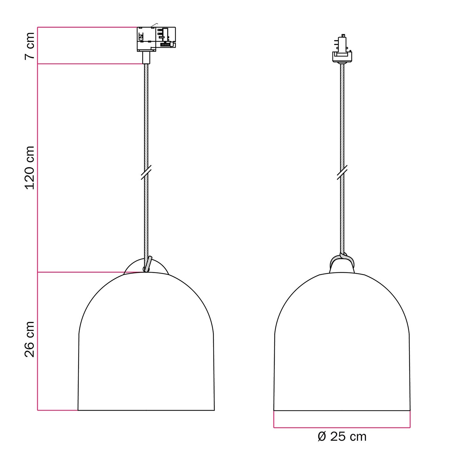 Track pendant with Campana M ceramic shade