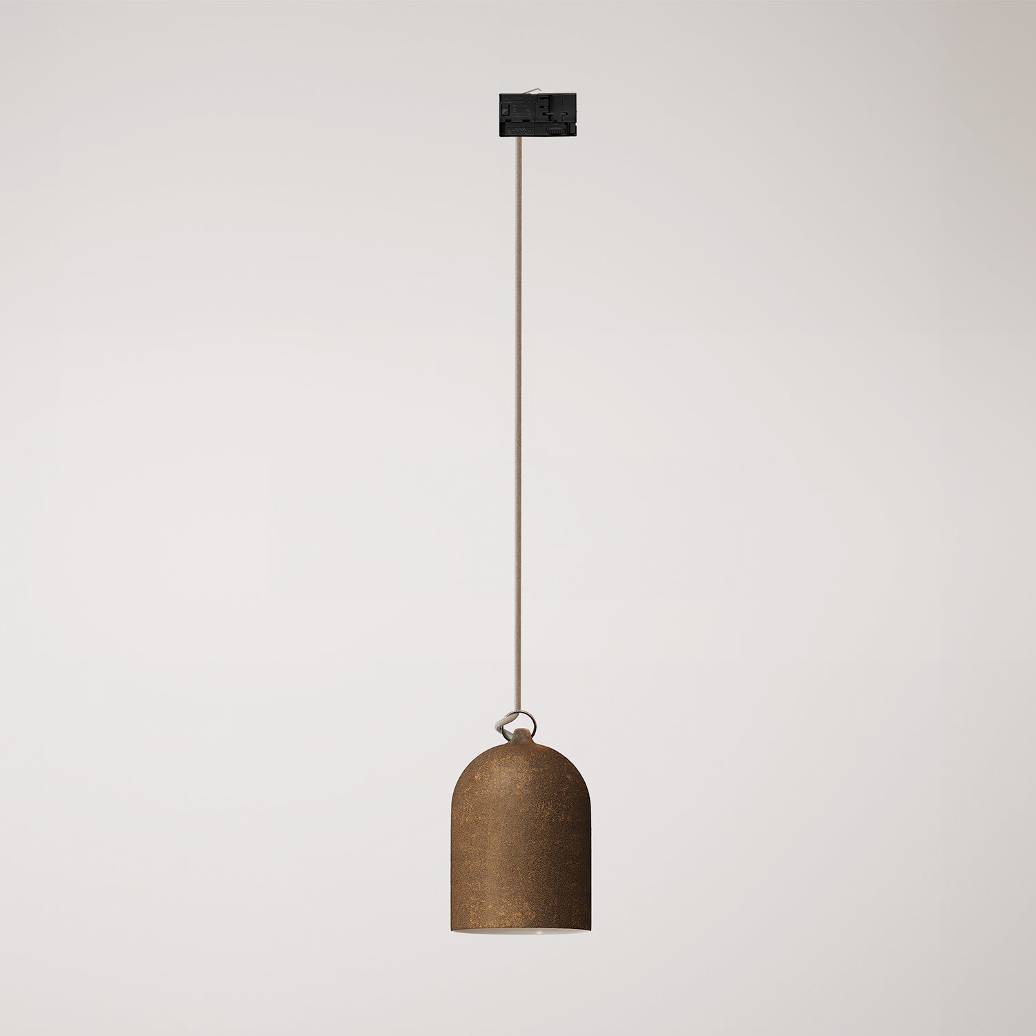 Track pendant with ceramic mini Campana lampshade