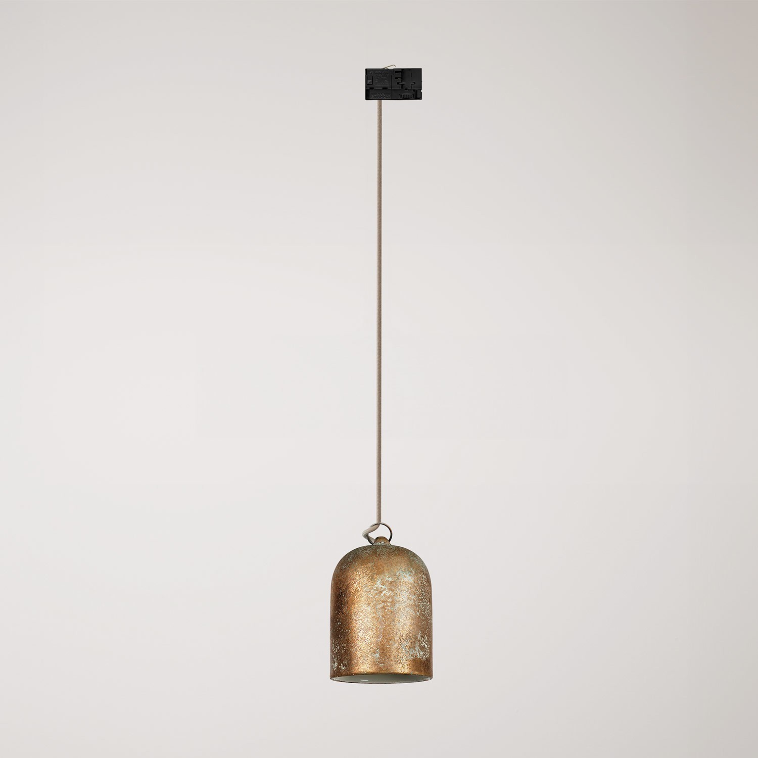 Track pendant with ceramic mini Campana lampshade