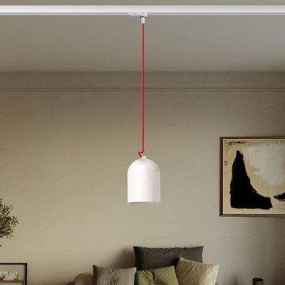 Track pendant with ceramic mini Campana lampshade