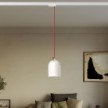 Track pendant with ceramic mini Campana lampshade