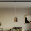 Track pendant with ceramic mini Campana lampshade