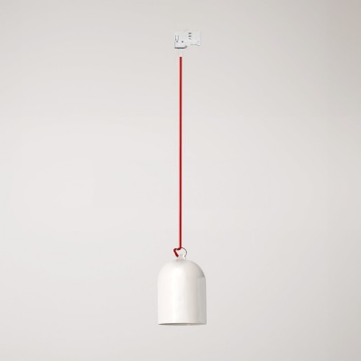 Track pendant with ceramic mini Campana lampshade