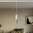 Track pendant lamp with Tub-E14 double shade