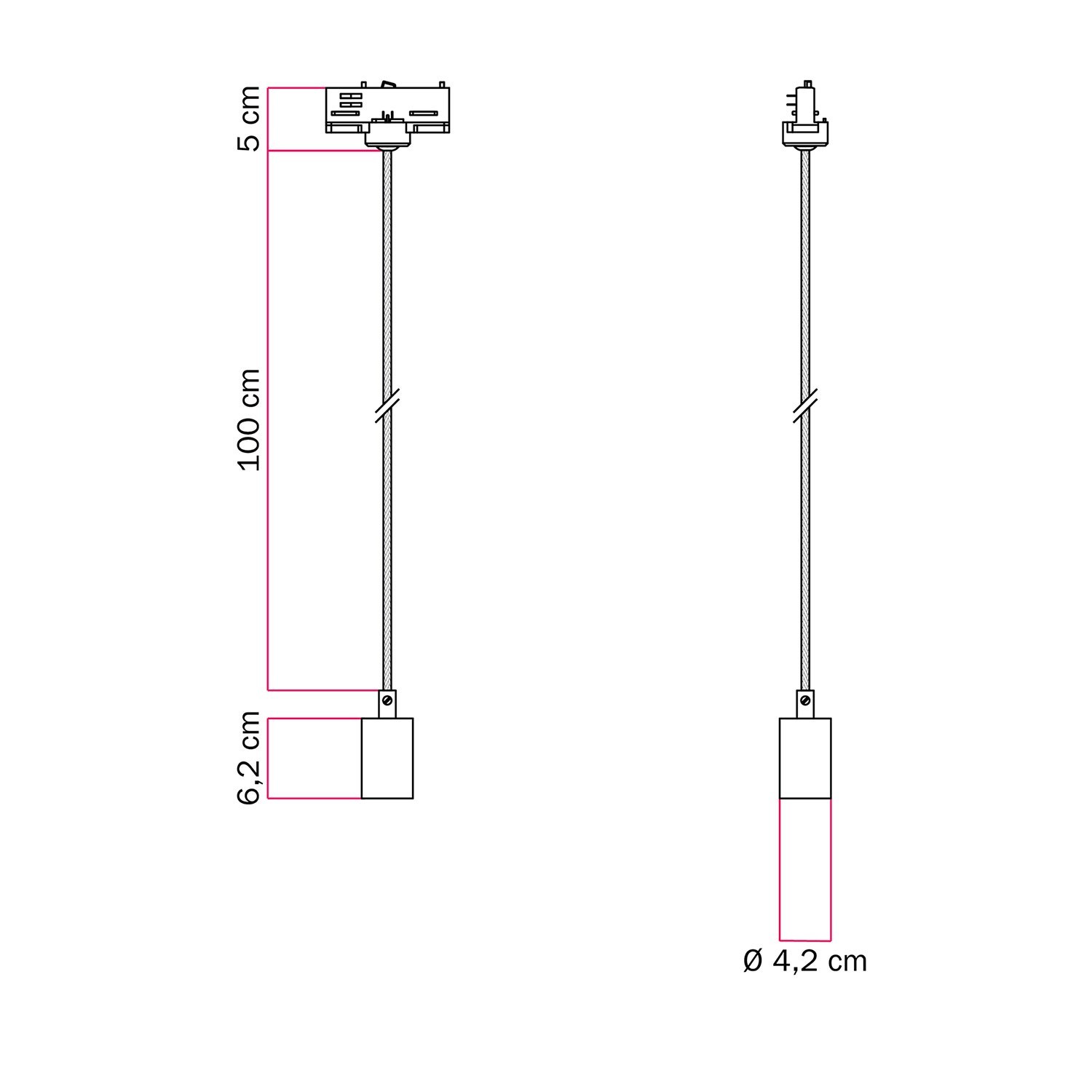 Metal track ceiling lamp