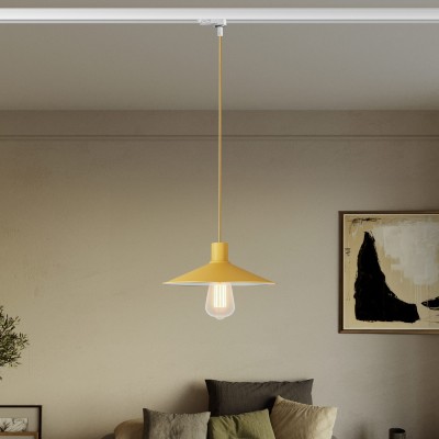 Swing Pastel pendant lamp with shade for track systems