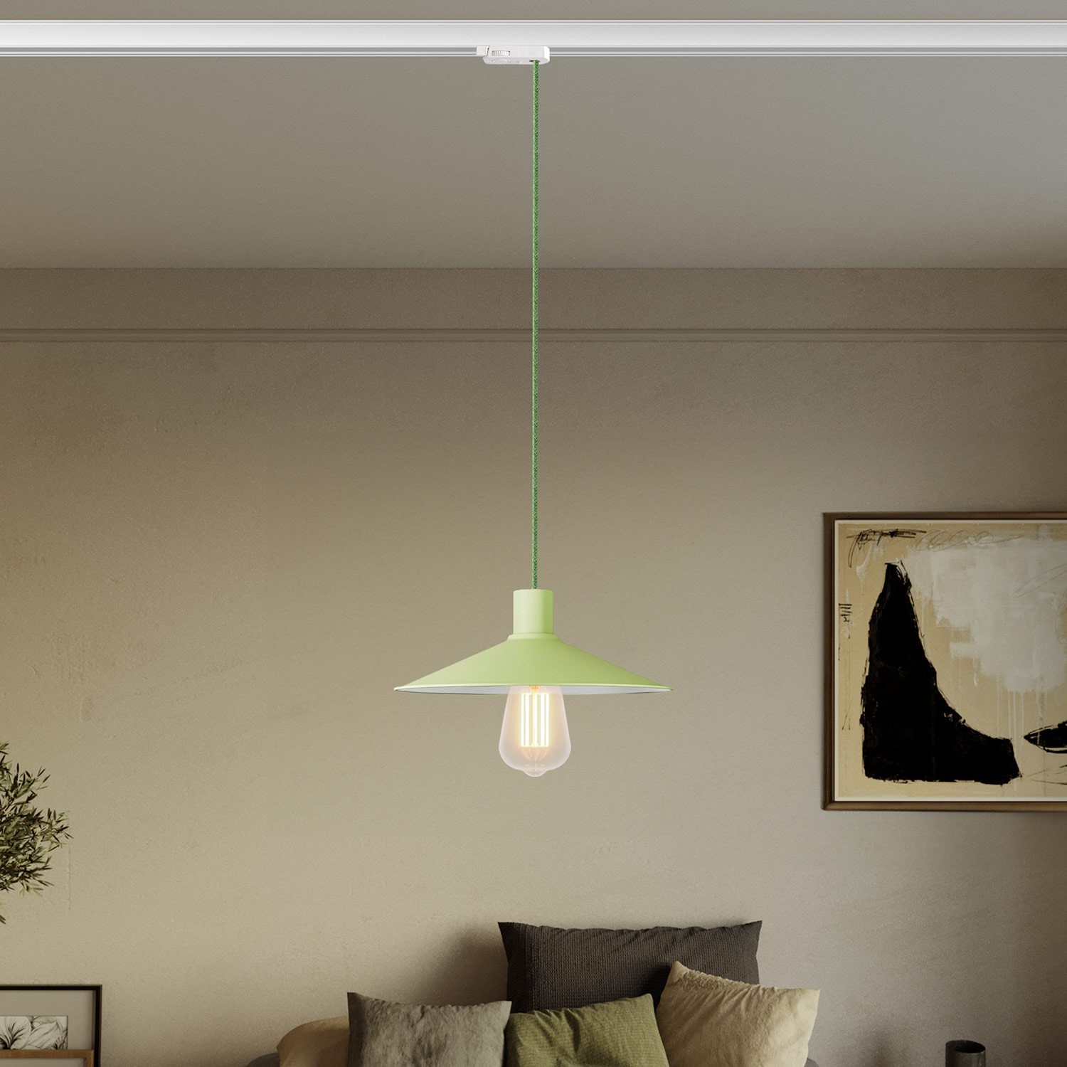 Swing Pastel pendant lamp with shade for track systems