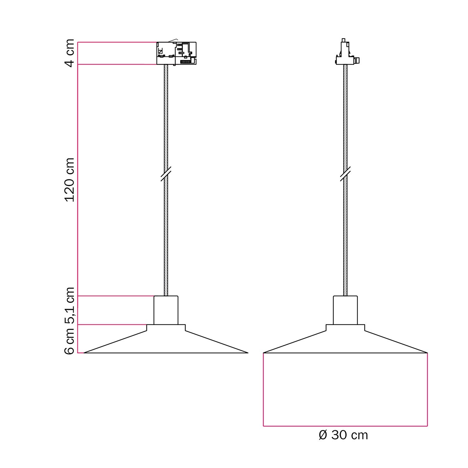 Swing Pastel pendant lamp with shade for track systems