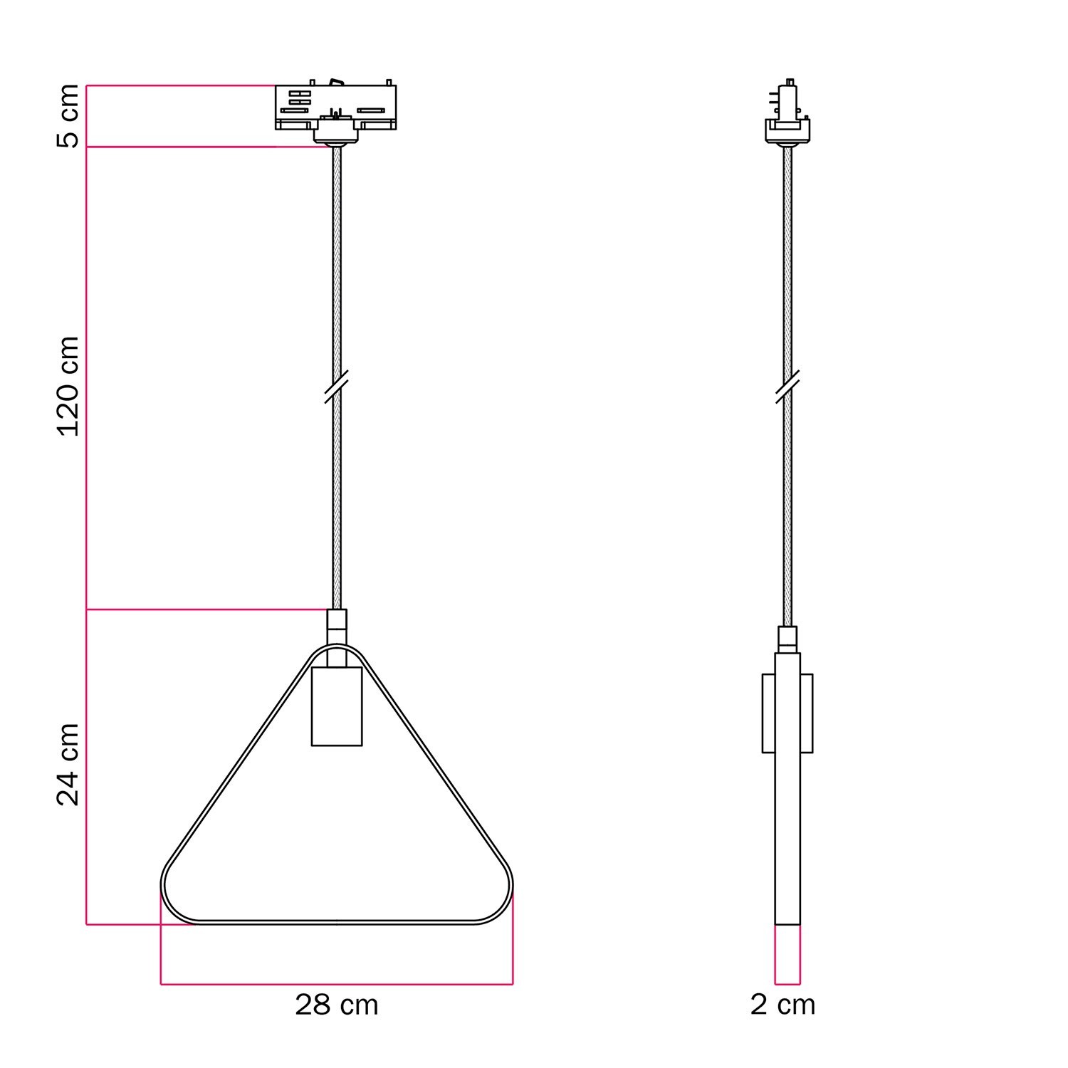 Lámpara de suspensión con pantalla Duedì Apex para carril