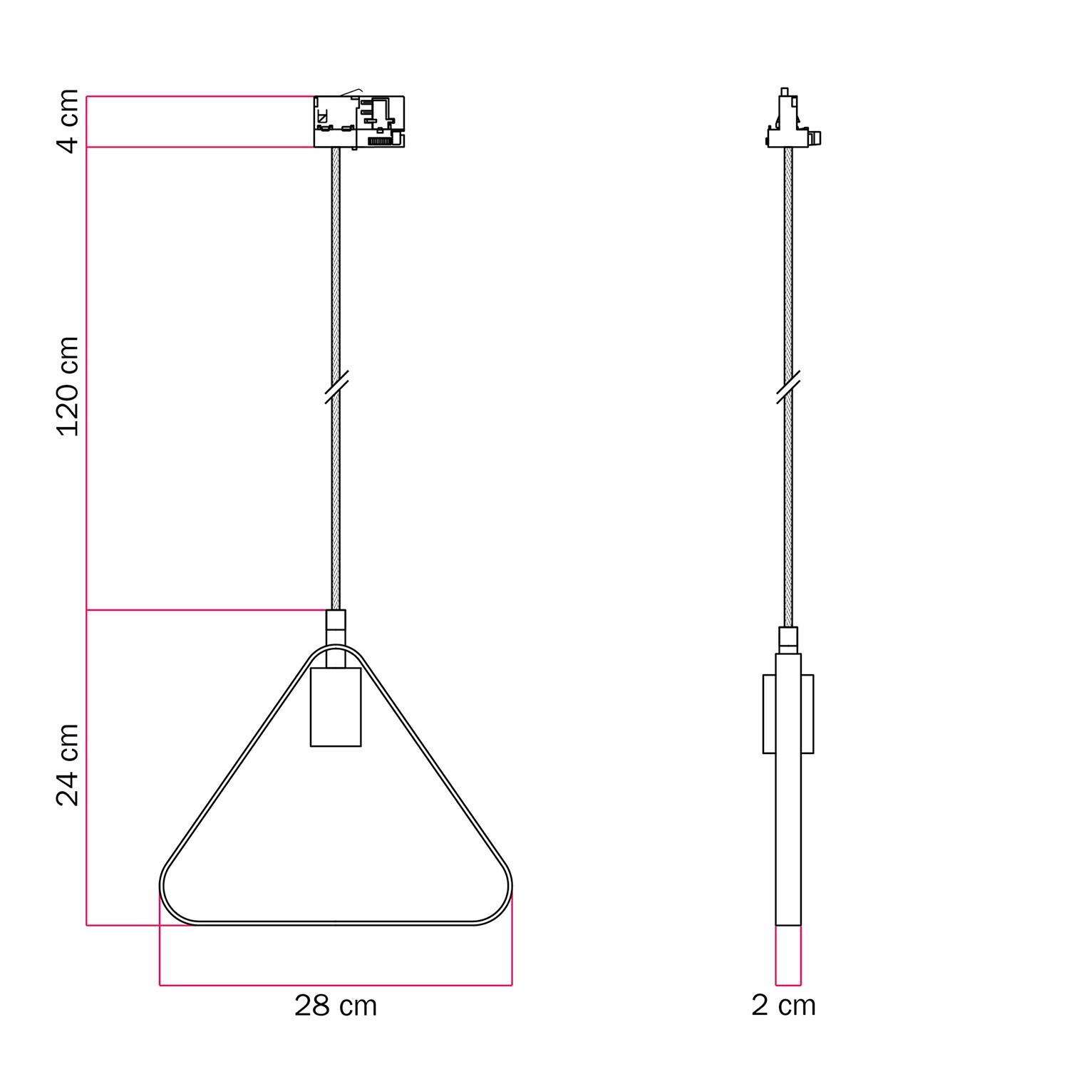 Lámpara de suspensión con pantalla Duedì Apex para carril