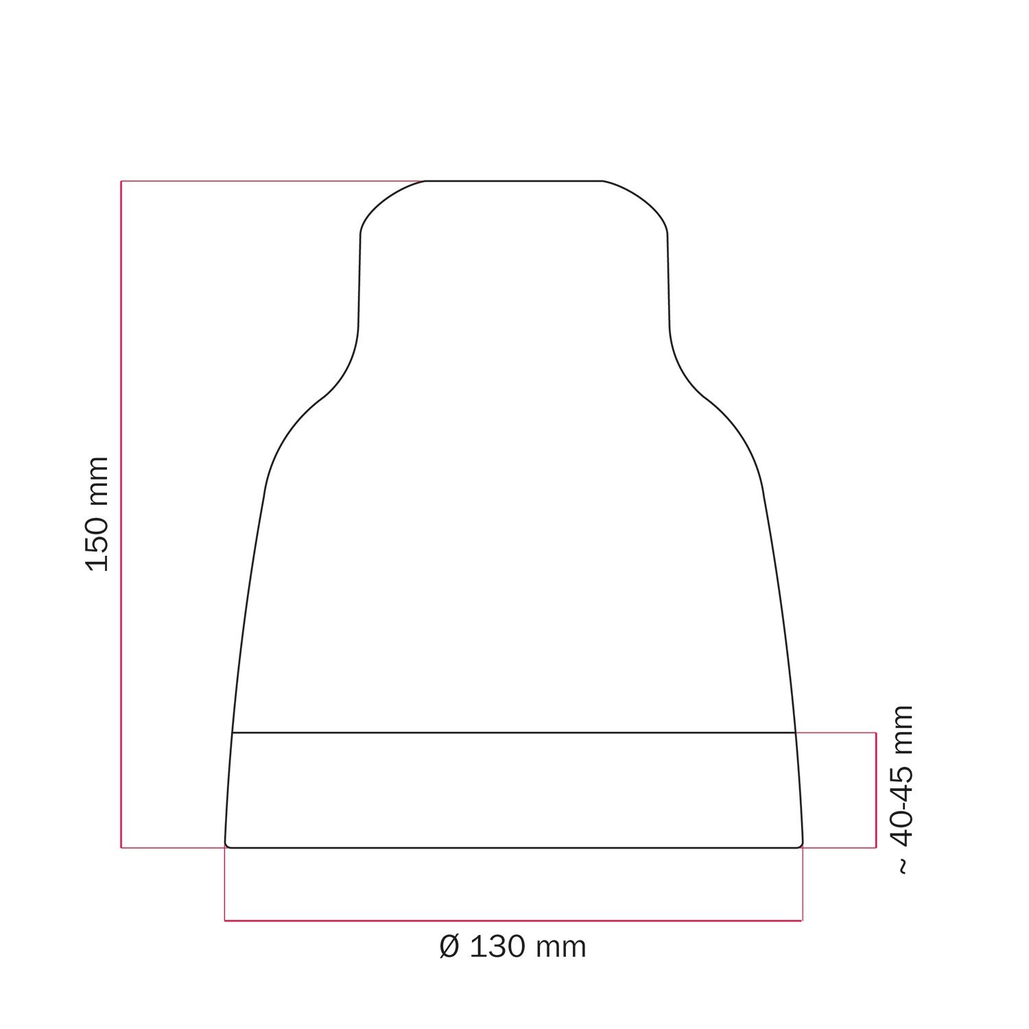 Pantalla Vaso bicolor de cerámica, colección Materia - Made in Italy