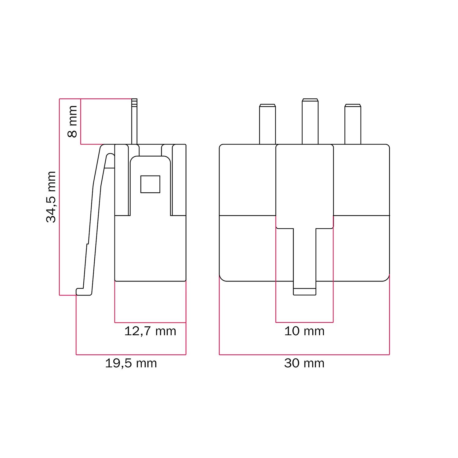 DCL plug 2P with ground