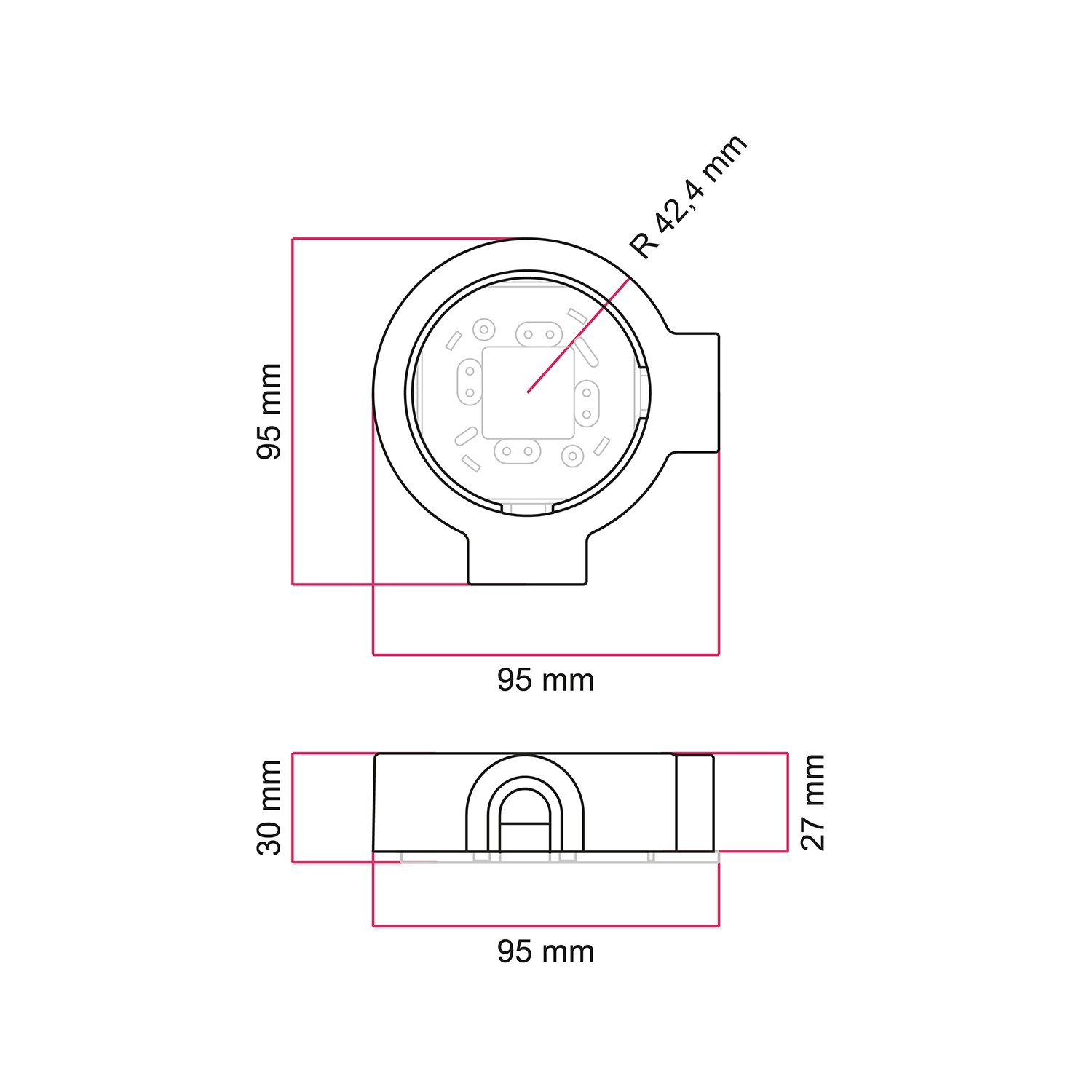 Base de porcelana para toma de corriente e interruptor/desviador compatible con Creative-Tubes - de 1 a 4 salidas