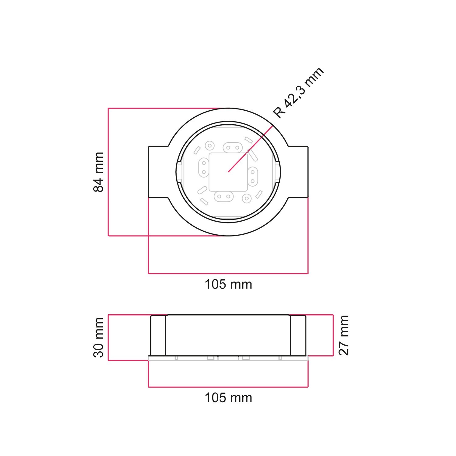 Base de porcelana para toma de corriente e interruptor/desviador compatible con Creative-Tubes - de 1 a 4 salidas