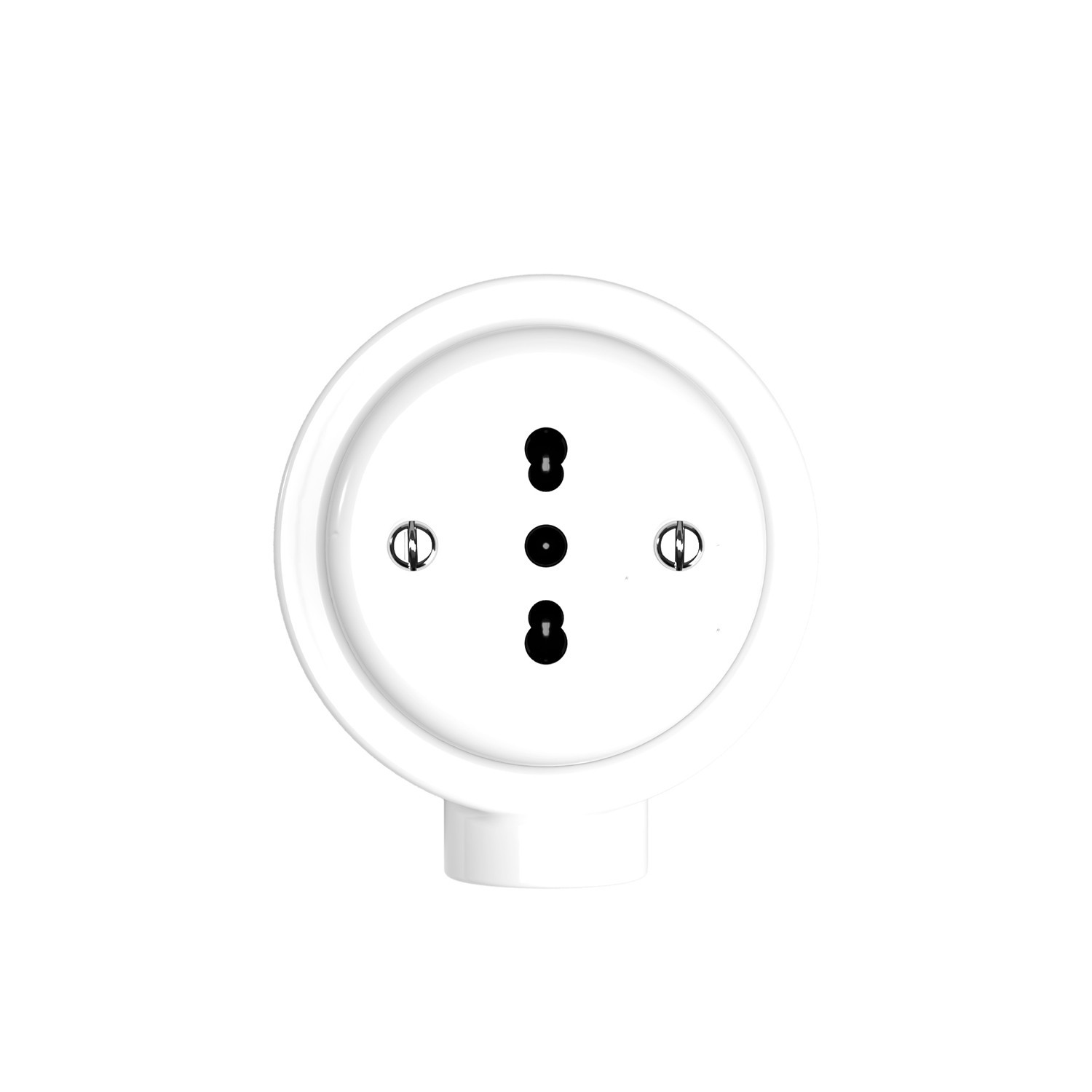 Italian double two-way socket kit 10/16A for wall and base for Creative-Tubes in porcelain