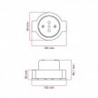 Italian double two-way socket kit 10/16A for wall and base for Creative-Tubes in porcelain