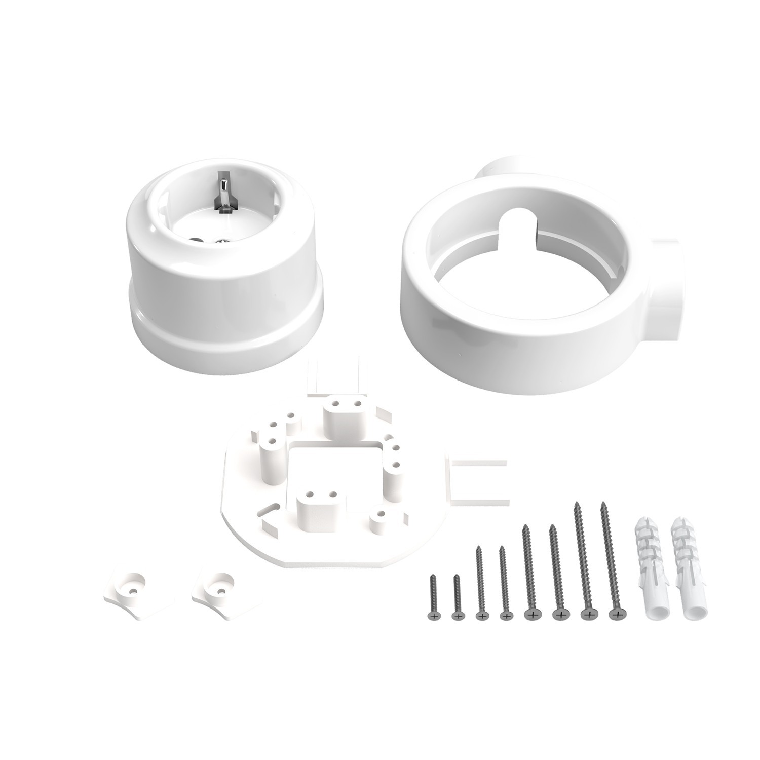 Schuko wall socket kit and porcelain base for Creative-Tubes