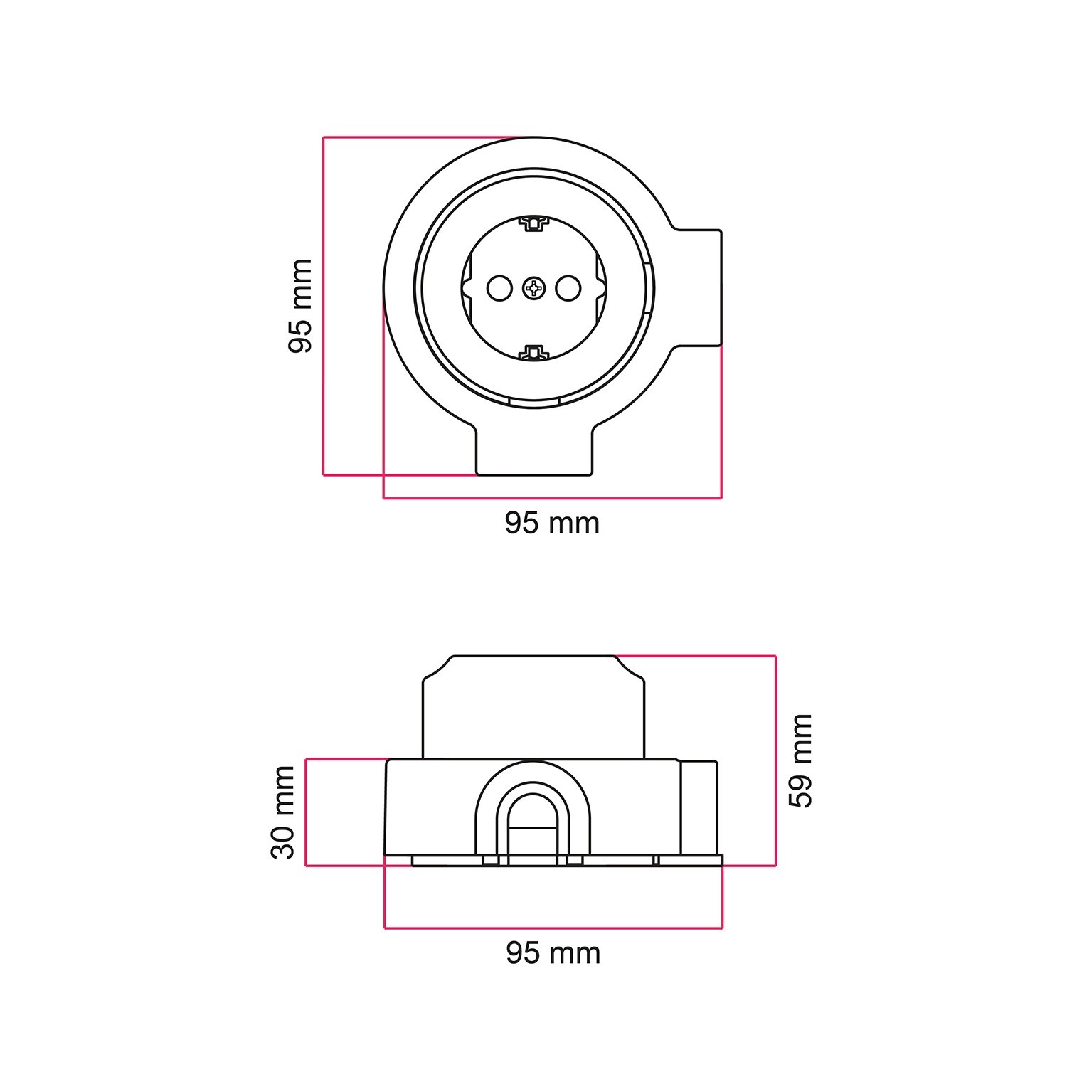 Schuko wall socket kit and porcelain base for Creative-Tubes