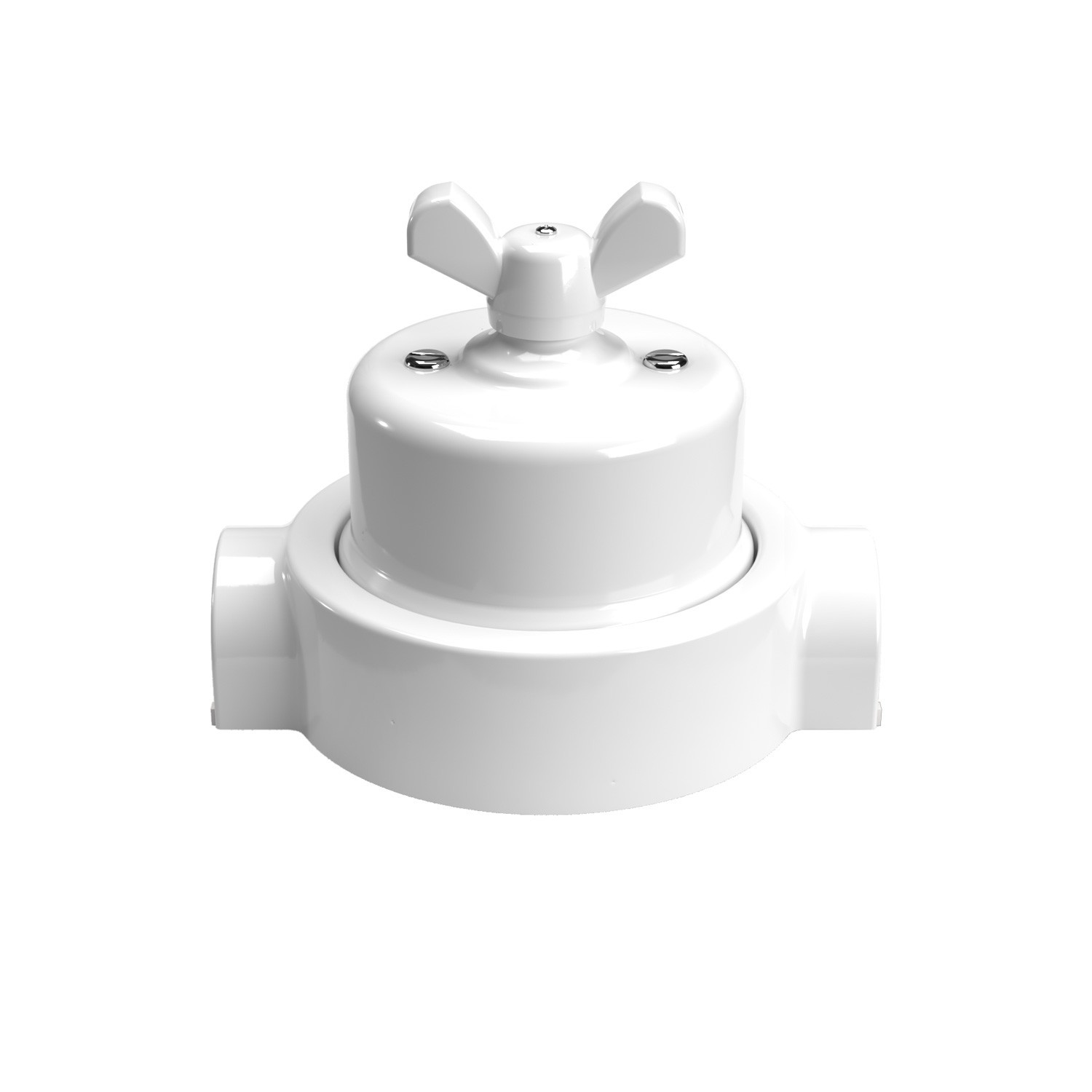 Switch/Diverter kit with butterfly nut and base for Creative-Tubes in white porcelain