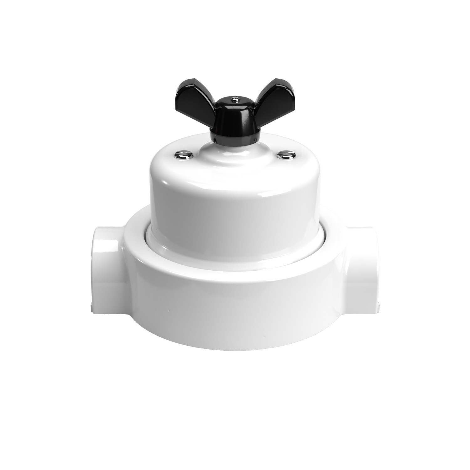 Switch/Diverter kit with butterfly nut and base for Creative-Tubes in white porcelain