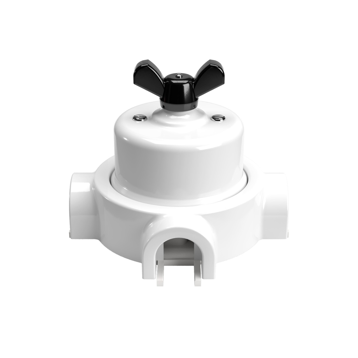 Switch/Diverter kit with butterfly nut and base for Creative-Tubes in white porcelain