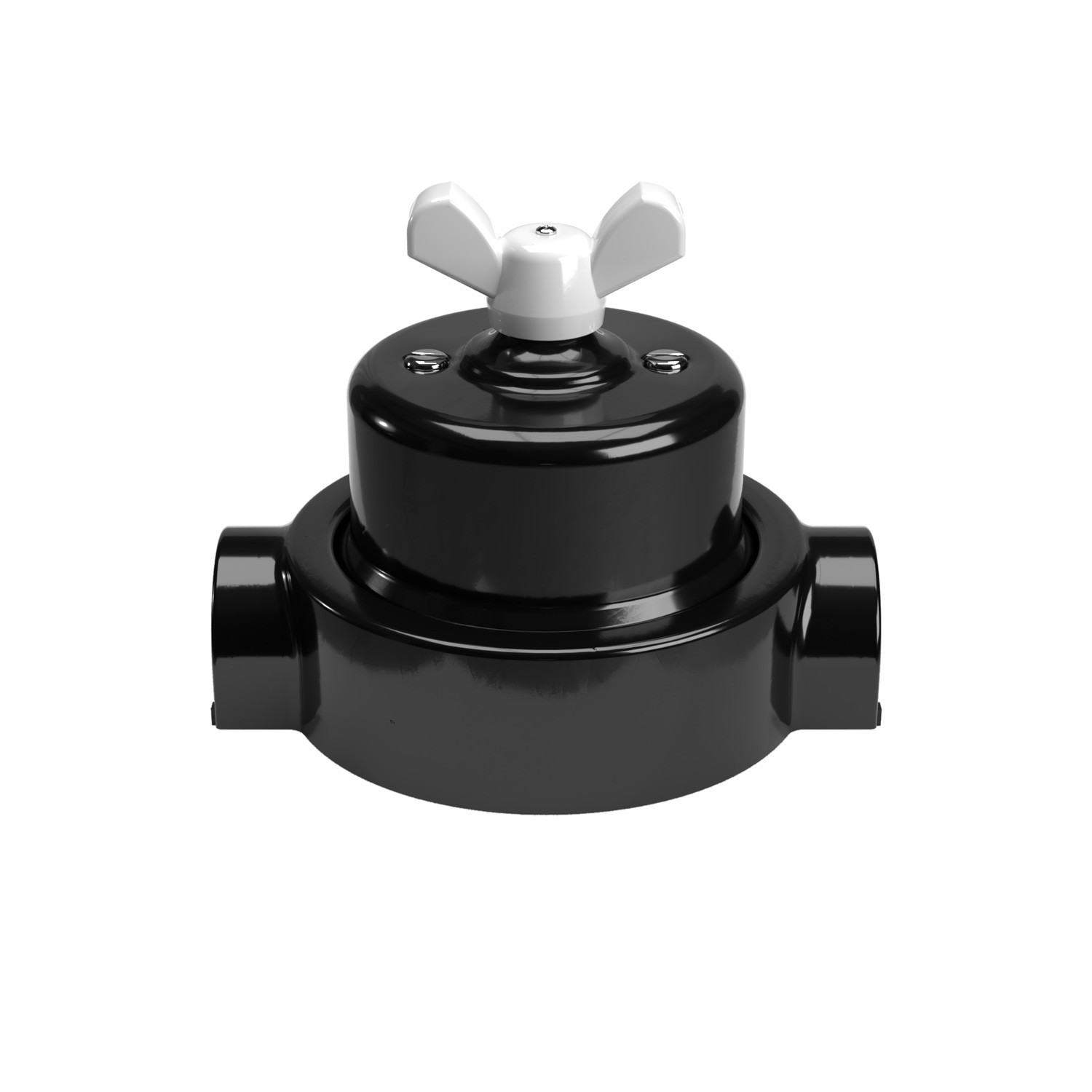 Switch/Diverter kit with butterfly nut and base for Creative-Tubes in black porcelain