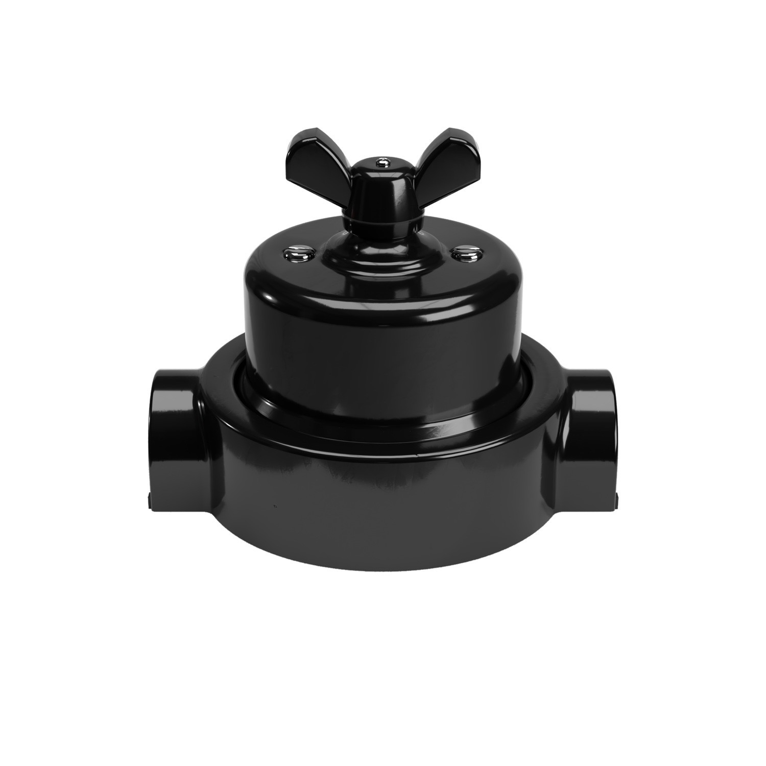 Switch/Diverter kit with butterfly nut and base for Creative-Tubes in black porcelain