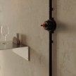 Switch/Diverter kit with butterfly nut and base for Creative-Tubes in black porcelain