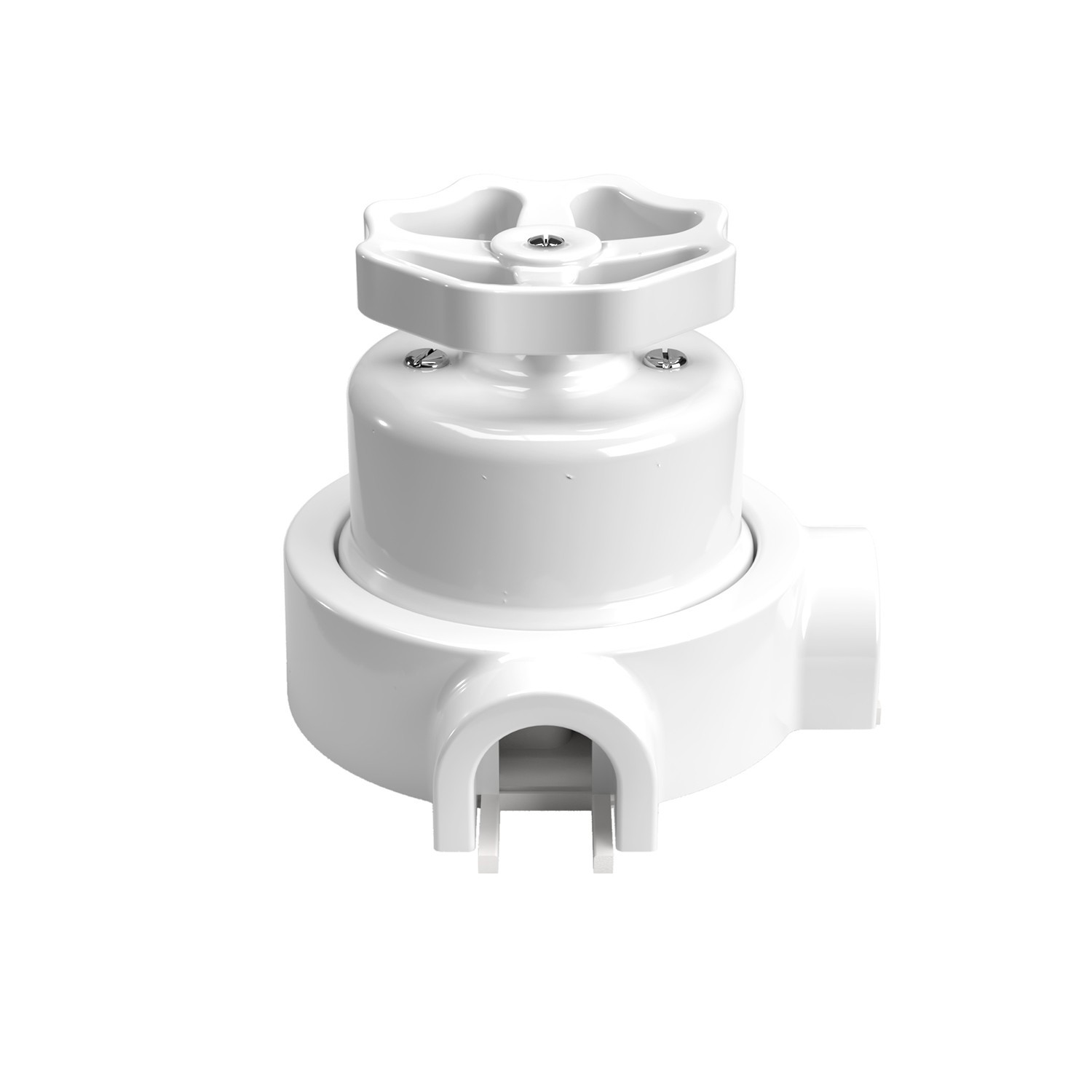 Switch/Diverter kit with knob and base for Creative-Tubes in white porcelain