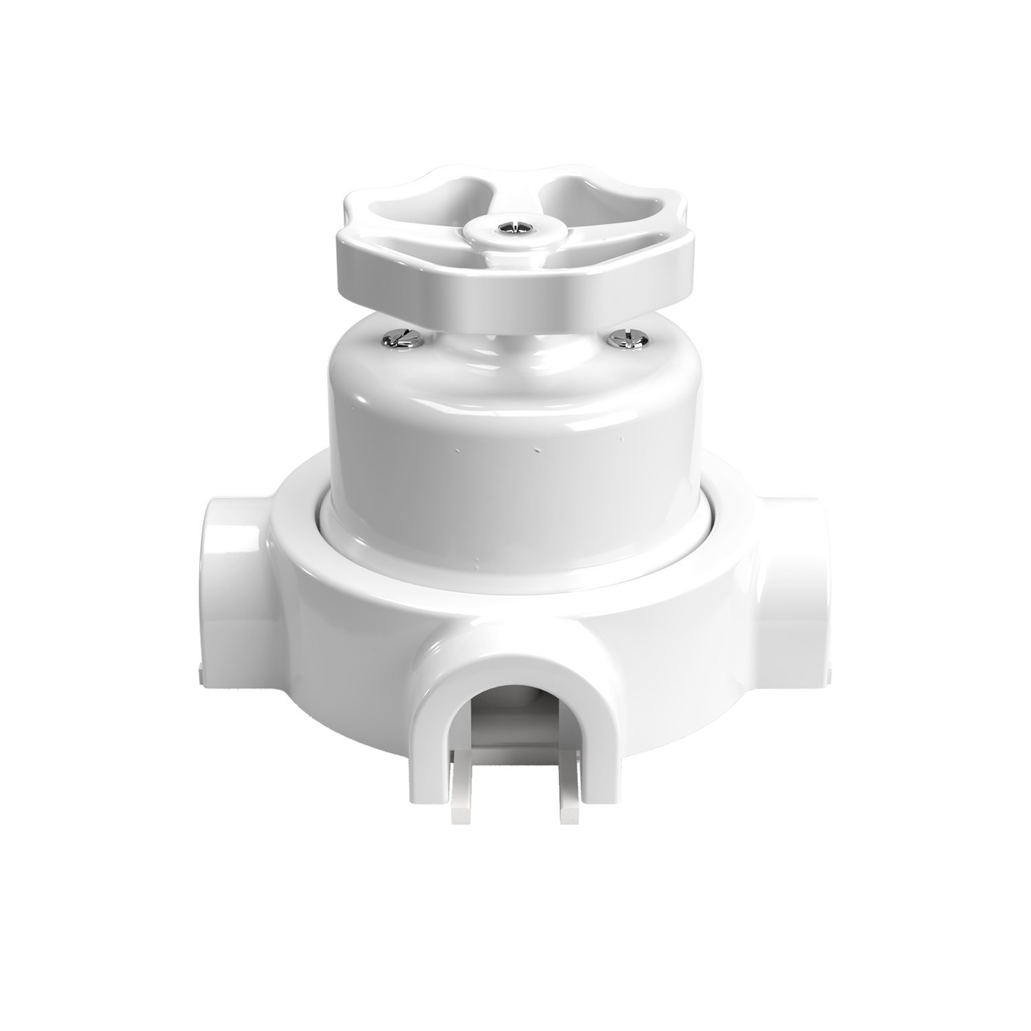 Switch/Diverter kit with knob and base for Creative-Tubes in white porcelain