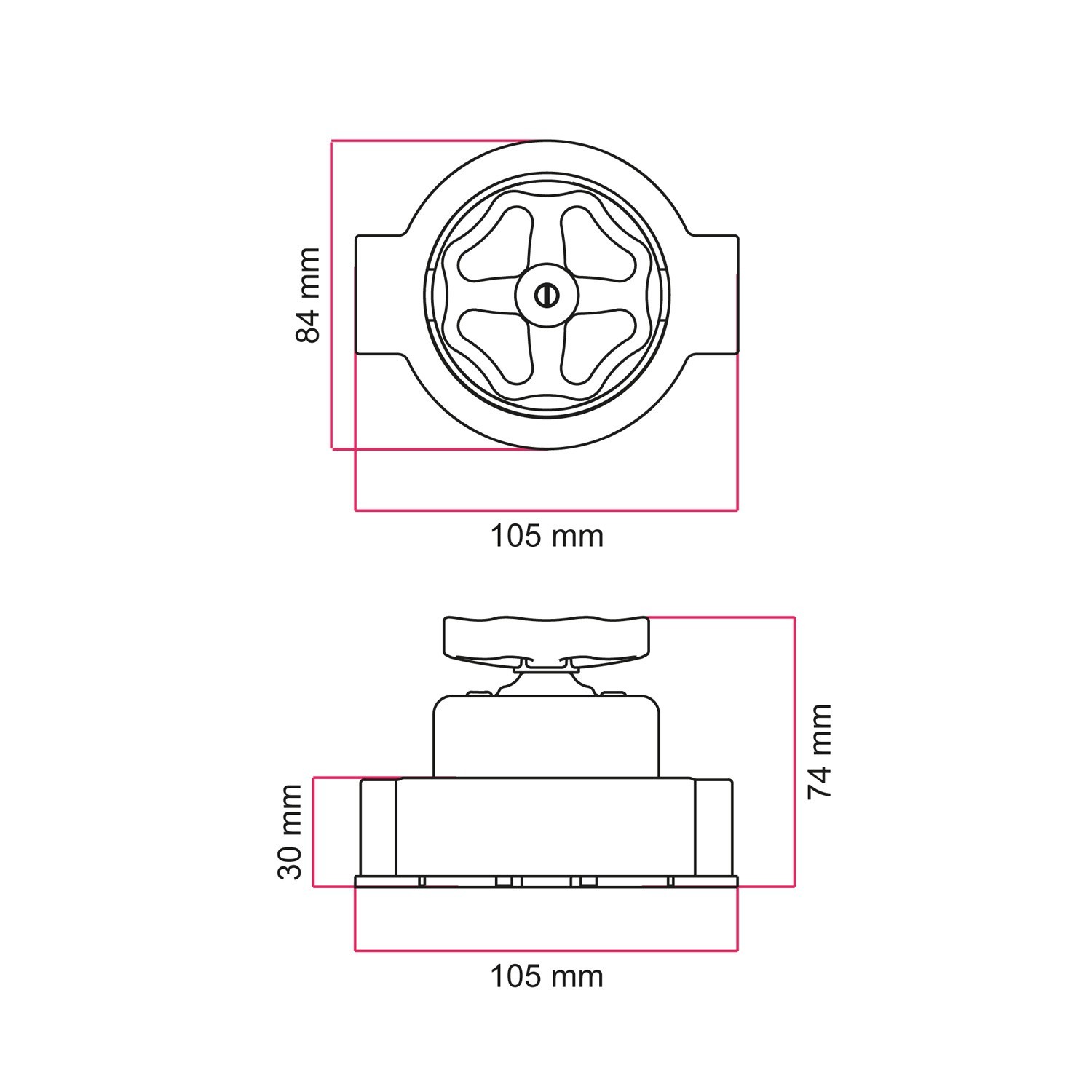 Kit interruptor/desviador con pomo y base para Creative-Tubes en porcelana blanca