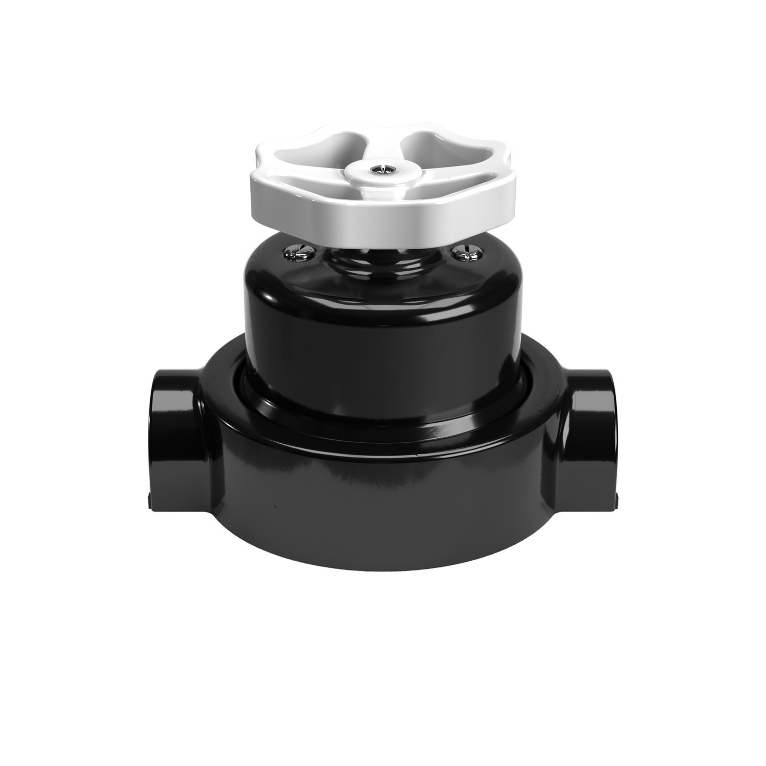 Switch/Diverter kit with knob and base for Creative-Tubes in black porcelain