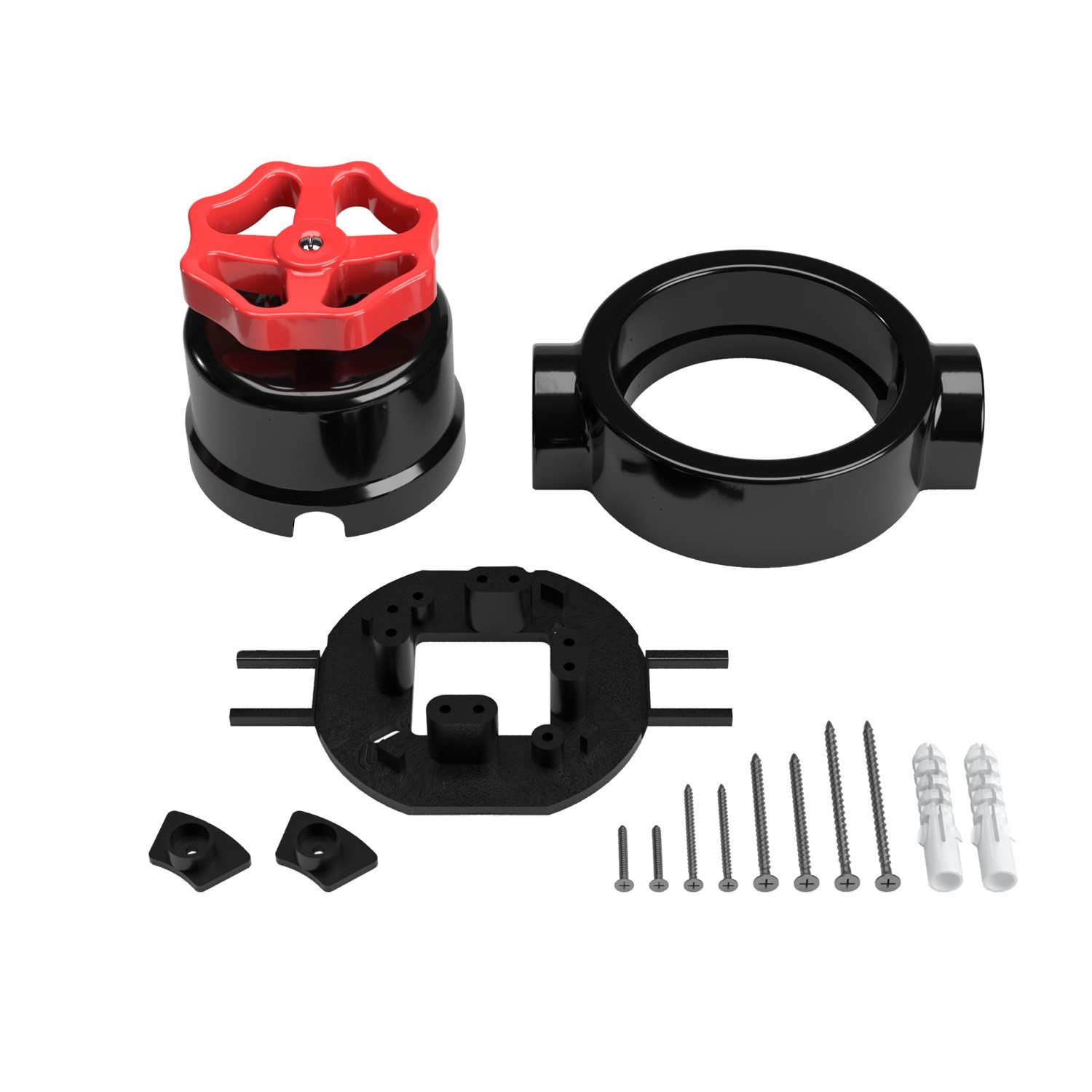 Switch/Diverter kit with knob and base for Creative-Tubes in black porcelain