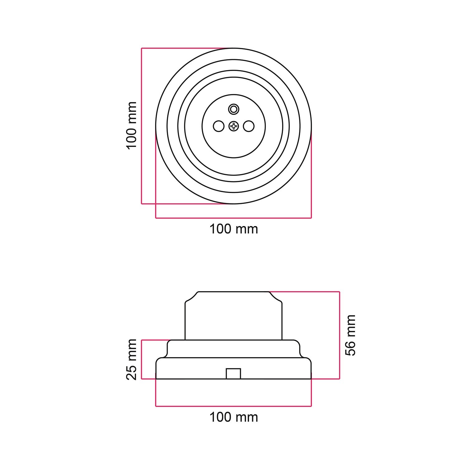 French 10/16A double-pole wall socket kit and porcelain base