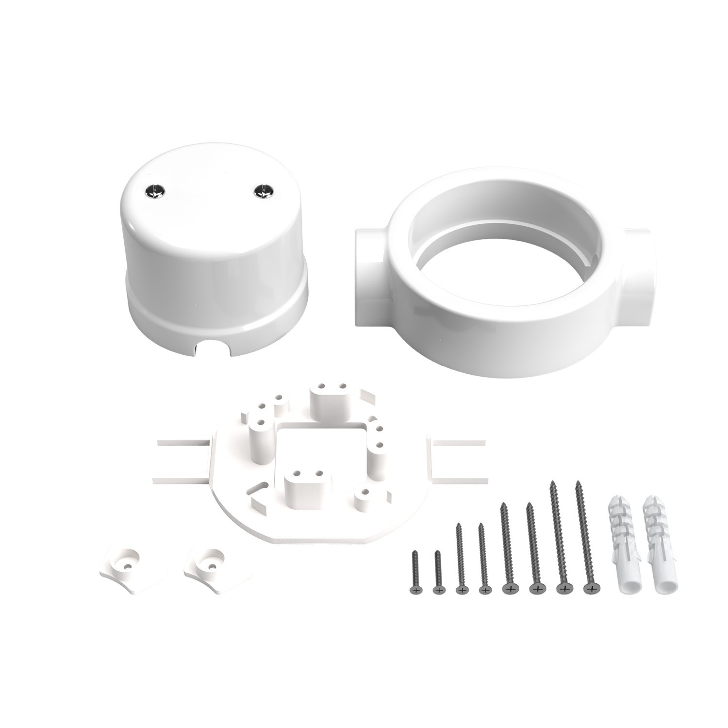 Junction box and base kit for porcelain Creative-Tubes