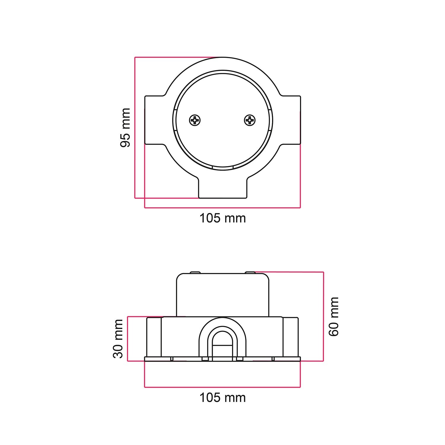 Junction box and base kit for porcelain Creative-Tubes