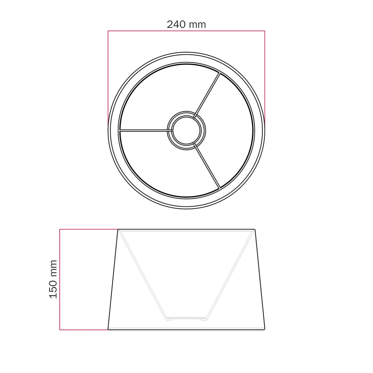 Pantalla Athena para casquillo E27 para lámpara de mesa - Made in Italy